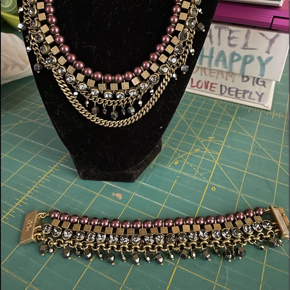 Blue Violet bracelet and matching necklace